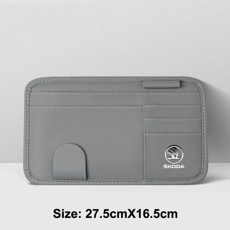 HLLQ9 Car Sun Visor Glasses Box Sunglasses Clip Card Ticket Holder for Skoda Fabia Kamiq Yeti Octavia Superb Kodiaq Karoq Rapid Scala