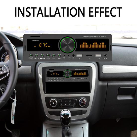 Swm-80A Handsfree Dual Usb Car Mp3 Player Powerful Fm Radio Bluetooth-Compatible Aux Tf Card U Disk