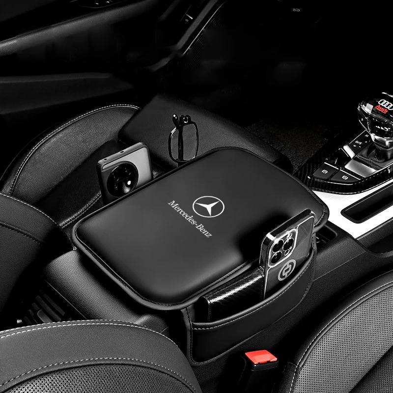 AABIE1 Car Armrest Box Pad Leather Auto Armrest Mat Car Accessories for Mercedes Benz B/C/E/S Class A Class C200L GLC GLK New CLA