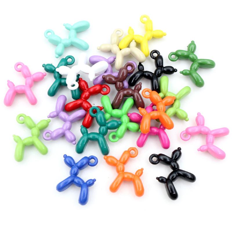 10pcs 19x14mm 3D Balloon Dog Metal Charms Pendant Multi-colors Mixed DIY Jewelry Making Findings Accessories Necklace Earring
