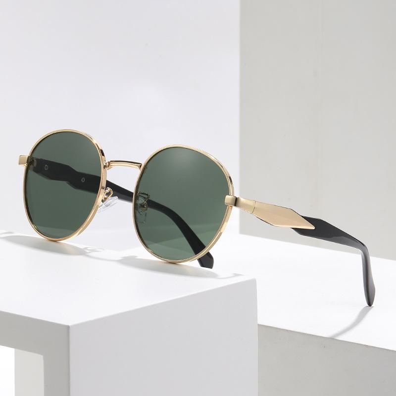 Oval Sunglasses Metal  New Street Shot Sunglasses Trendy Retro Sunglasses Women 230/2412