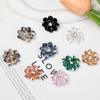 Korean Style Shiny Crystal Rhinestone Flower Handmade Hair Clip and Beading Earrings Material