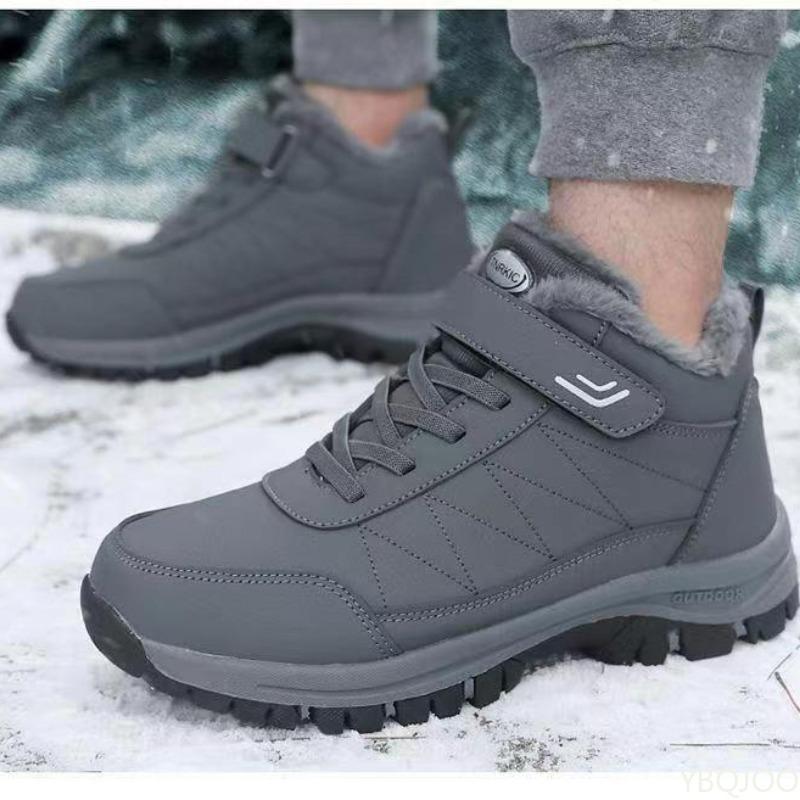 Winter new men's cold resistant warm thick snow boots simple comfortable anti slip wear-resistant soft soled hiking shoes