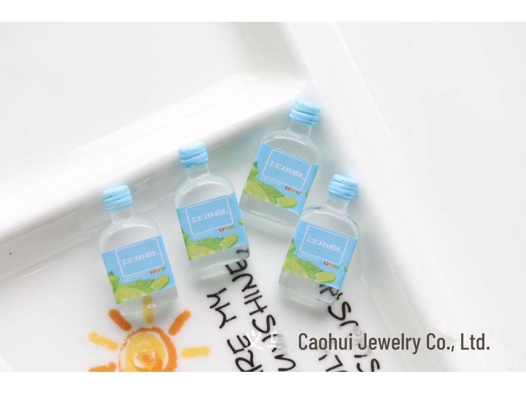 Miniature Resin Beverage Bottle Night Light Ornament for DIY Jewelry