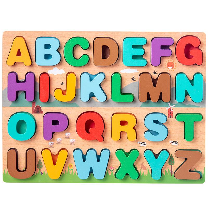 Children'S Fun Early Education Numbers Alphabet Shape Cognition Puzzle Panel Panel Hand Grab Board Baby Kindergarten Pairing