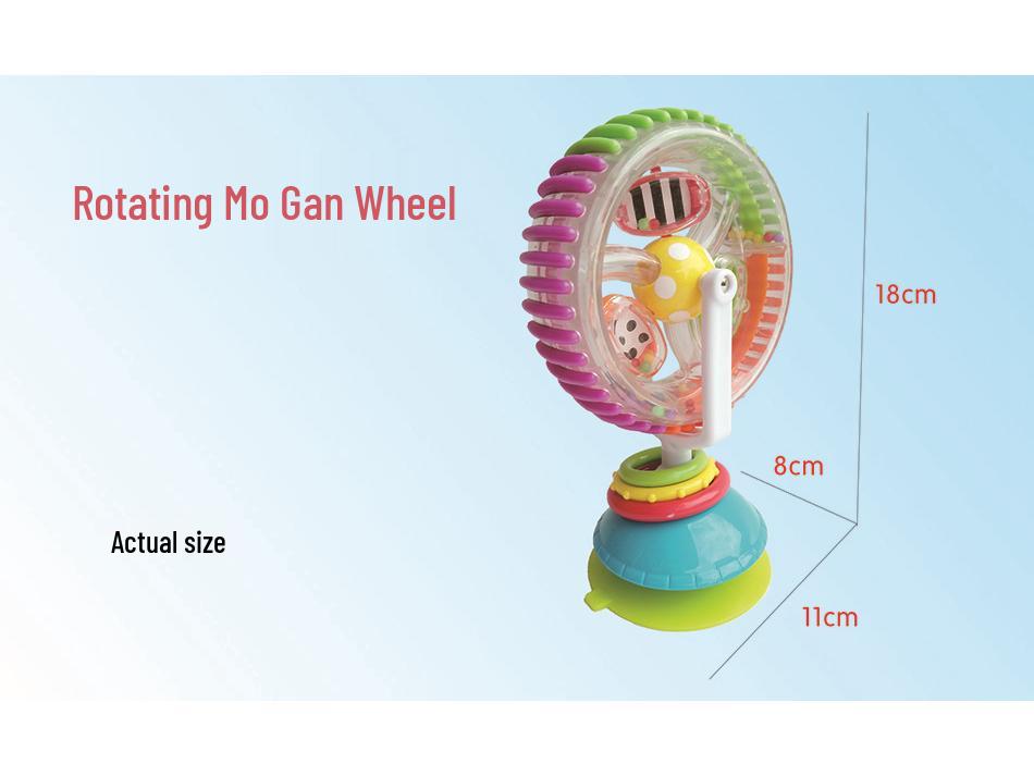 Tri-Color Rotating Ferris Wheel Baby Windmill: Multifunctional, Colorful Suction Cup Rattle Toy