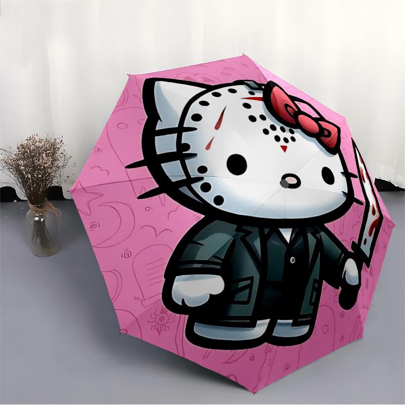 1pc Hello Kitty Automatic Umbrella 8-Bone Design Compact Gear for Outdoor Travel, Perfect Helloween Chrismas Gift for Friends or Family yy250829156