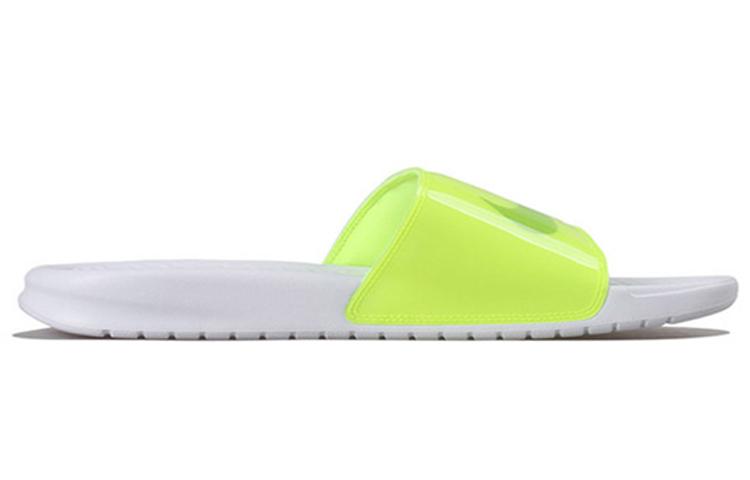 Nike Benassi Jdi Print Fluorescence Yellow Slippers Volt White CI5927-771