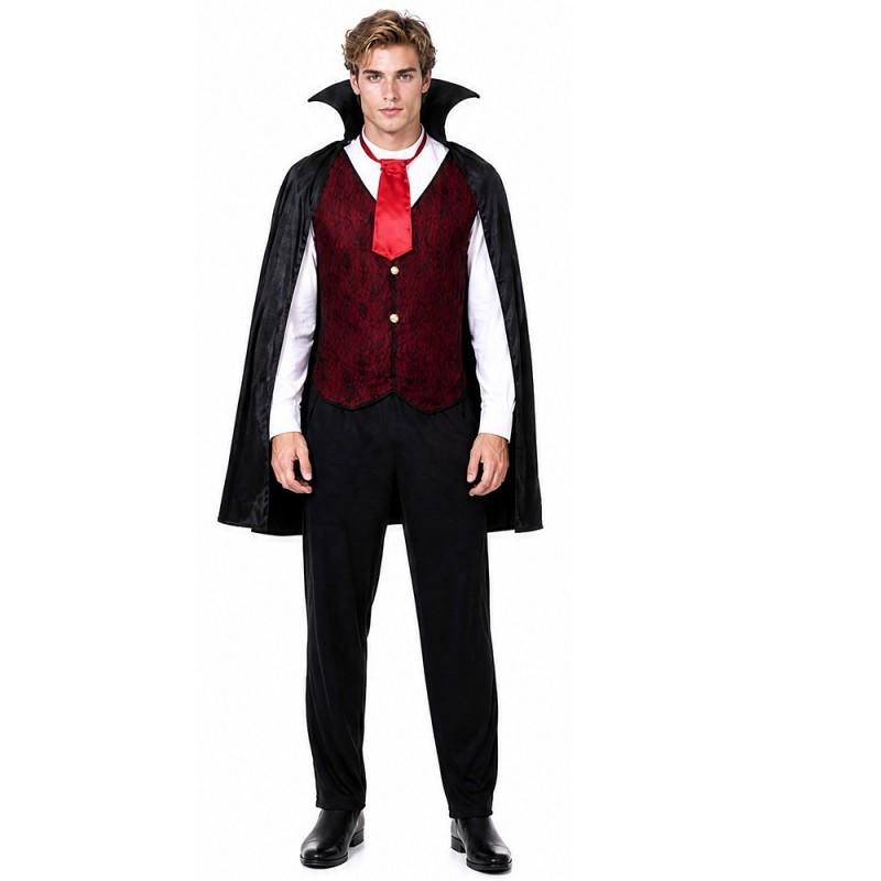 Halloweenowy Zestaw Kostiumu Wampira dla Dorosłych Strój Cosplay Impreza Odgrywanie Ról Gotycki Szlachetny Demon Książę Temat