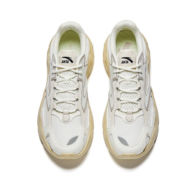 Anta Retro Versatile Non-Slip Breathable Low-Top Casual Running Shoes Men Sneakers White Gray 912515505-3
