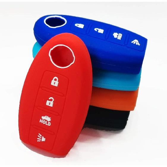 Sillicone Key fob Skin Key Cover Remote Case Protector Shell for Nissan Teana Murano Maxima Pathfinder Rogue Versa 370Z Sentra Altima Smart Remote 4