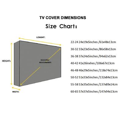 Copertura per televisore da esterno 600D per impieghi gravosi per una completa protezione dagli agenti atmosferici