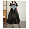 DIMANAF 2026 Plus Size Summer Chiffon Dress Denim Elegant Lady Sundress Floral Women  Long Dress Casual Sleeveless Lace Cotton
