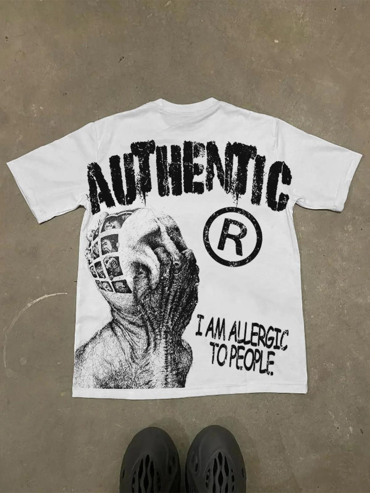 Authentic Faceless Mens Y2K Graphic T Shirt Streetwear Cotton Tee S-3XL S