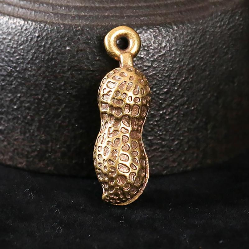 Brass Peanut Bell Ornaments Copper Figurines Feng Shui Desk Decorations Home Decors Accessories Keychains Pendants Gifts