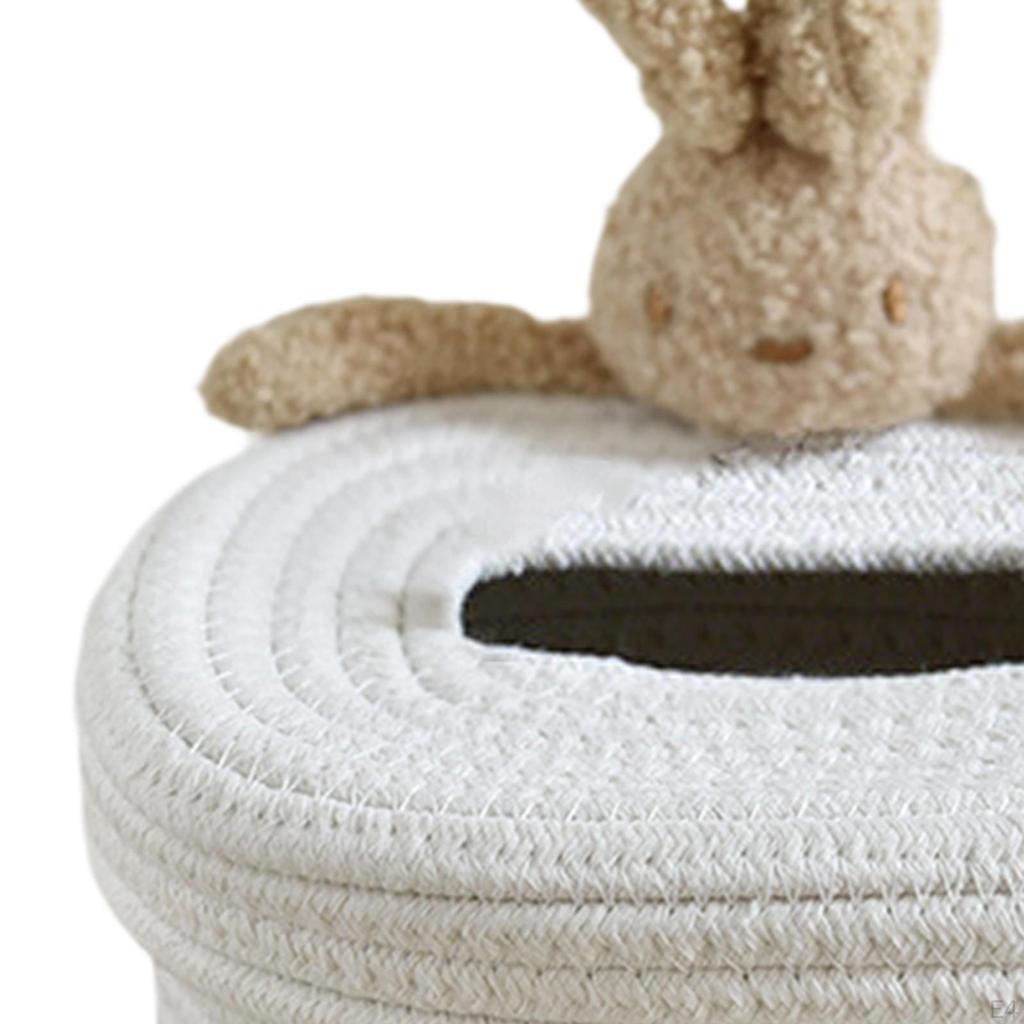 Cotton Tissue Box, Handmade Napkin Holder for Home Decor