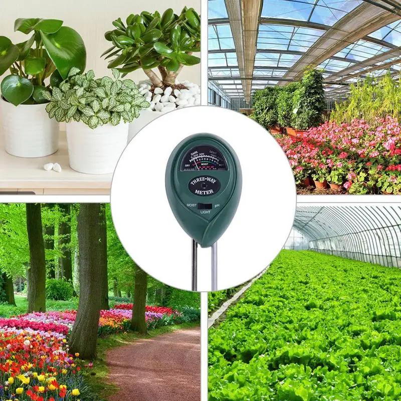 3 in 1 Soil PH Water Moisture Meter Acidity Humidity Sunlight Garden Plants Flowers Moist Tester Instrument Tool