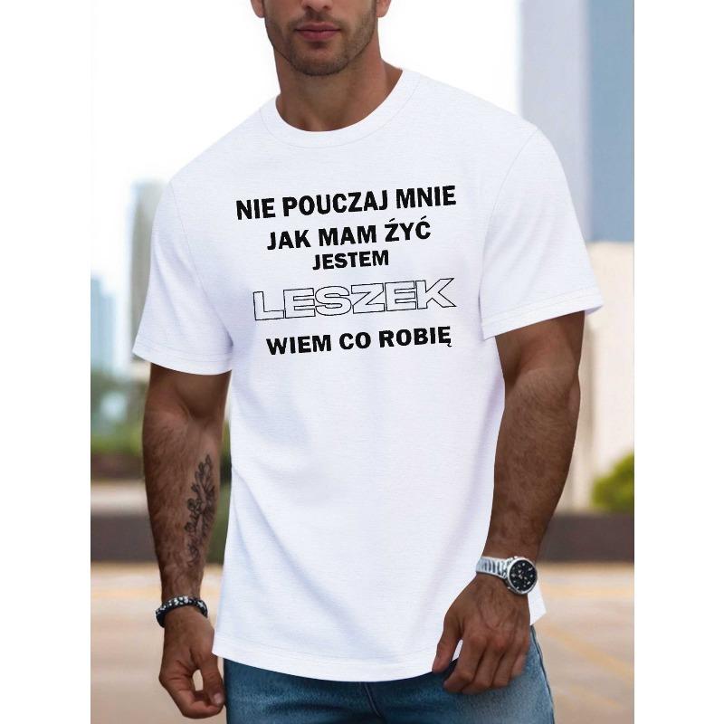 European Size Polish Name Of Person Male Print T Shirt, Tees for Men, Casual Short Sleeve T-shirt