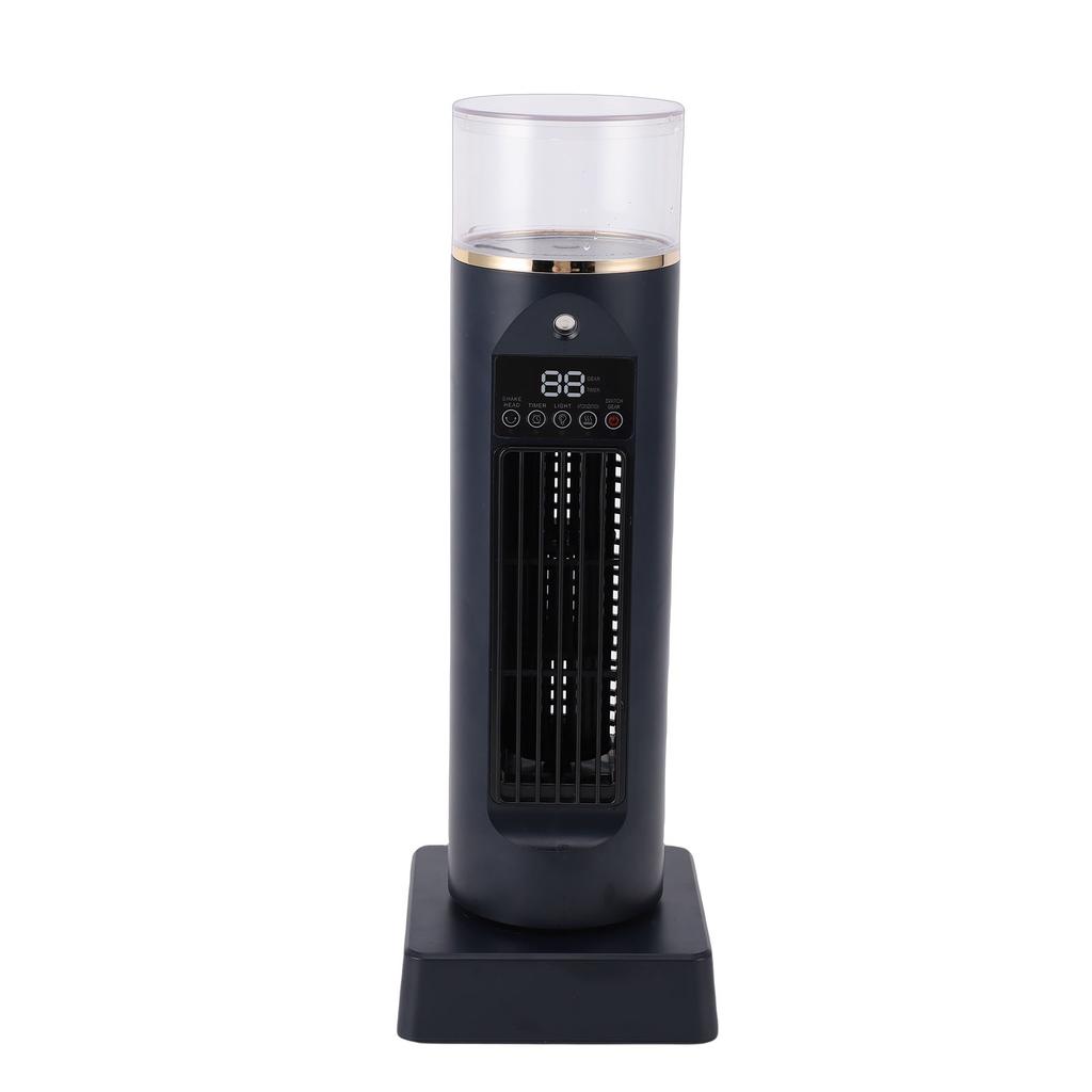 Tower Fan Energy Saving 6 Speed Quiet Bladeless Humidifying Cooling Fan with Timer for Living Room Bedroom Black Remote