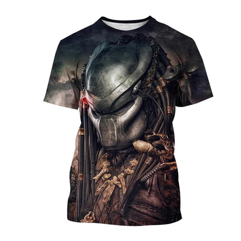 3D Printed Predator Graphic Men's T-shirt Fashionable Hip-hop Street Clothing Summer Outdoor Breathable Short Sleeve O-neck Top