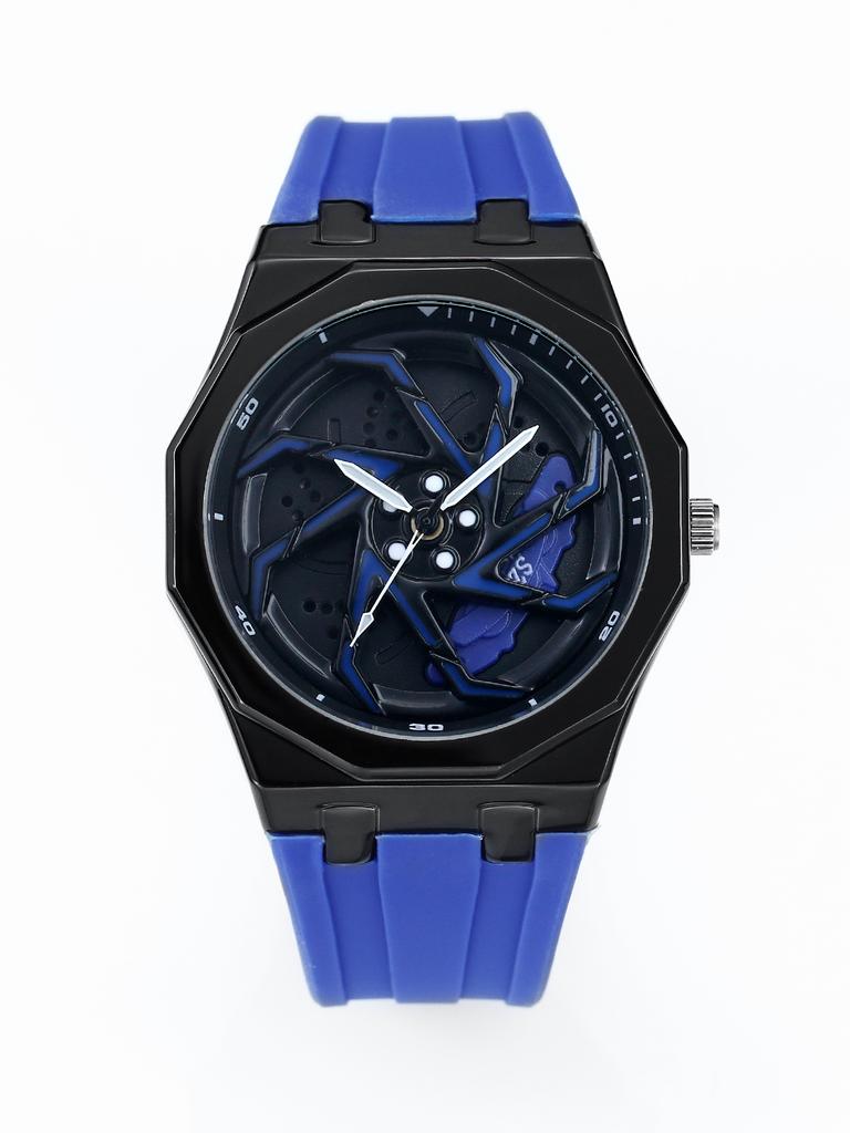 Men's wheel watch 3D rotating wheel hub brake caliper design a fashionable and creative gift for car enthusiasts