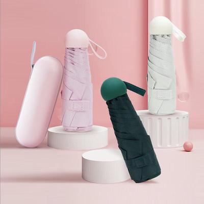 Hongye Mini Five-Fold Capsule Sun/Rain Umbrella