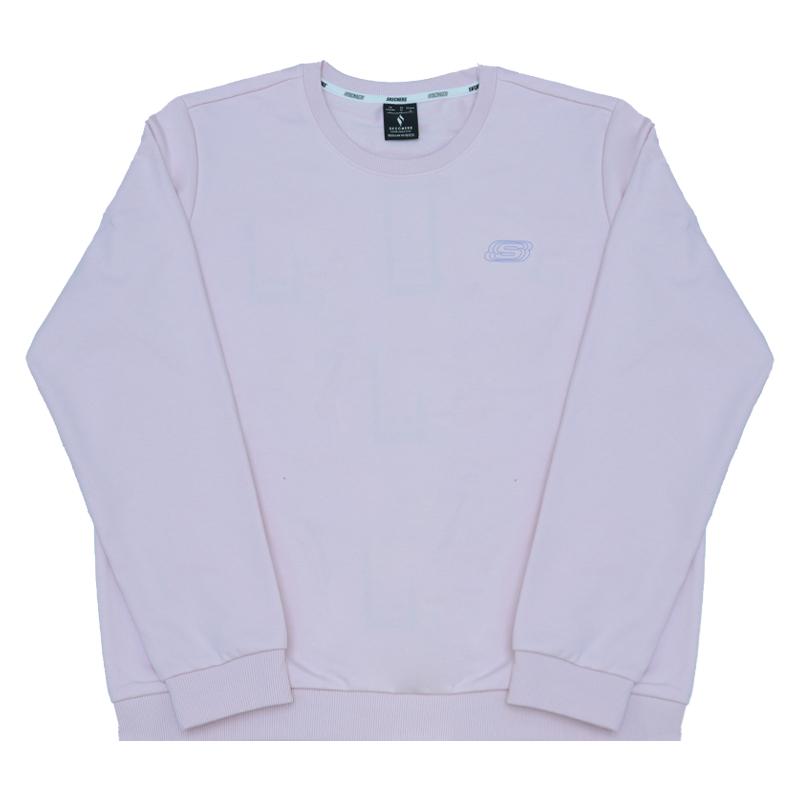 Skechers Basic Solid Color Simple Casual Sports Crew Neck Sweatshirt Women sweatshirt Purple RF-L424W033-01NX M