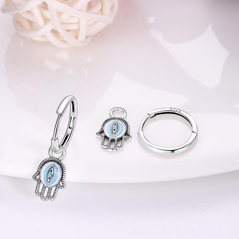 Boucles d'oreilles Attrape-rêves Filet Œil du Diable Souhaits Magnifiques en Argent Sterling 925 Neutre Adaptées aux Fêtes de Fiançailles Bijoux Exquis