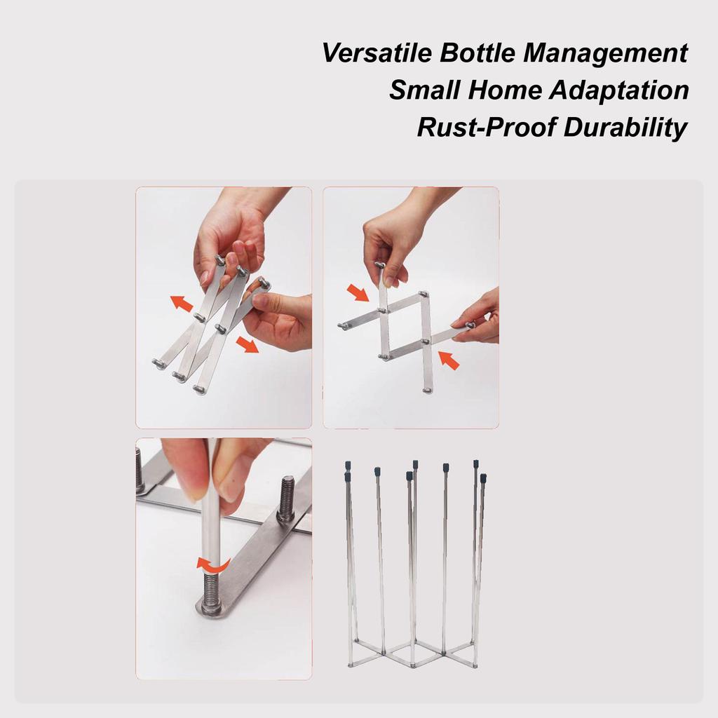 Baby Bottle Drying Rack Stainless Steel Reusable Kitchen Countertop Organizer Baby Bottle Dry Rack For Glass Mugs Wine Decanter