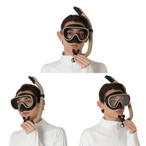 Captain Stag UX-4503 Schnorchelmasken- und Schnorchelset für Erwachsene, 2-teiliges Set, Silikon, Braun