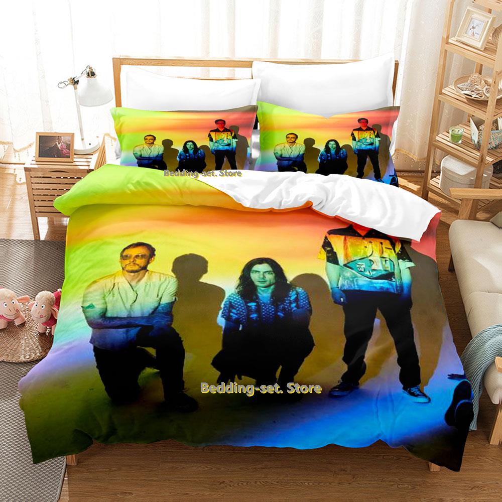 Hip Hop Weezer Band Bettwäsche Set Cartoon Anime Dreiteiliges Set Erwachsener Kind Schlafzimmer Dreiteilige Anzüge 3D Kawaii Sommerdecke