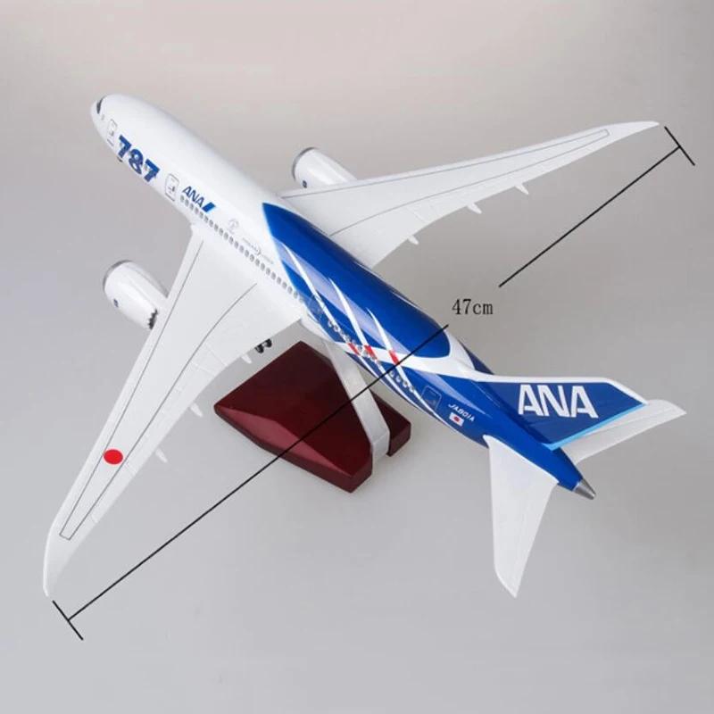 

ANA Japan Airways Plane B787 1:130 Scale 47cm With Landing Gear & LED Diecast Resin Model 787 Airplane Hobby Gift No lights