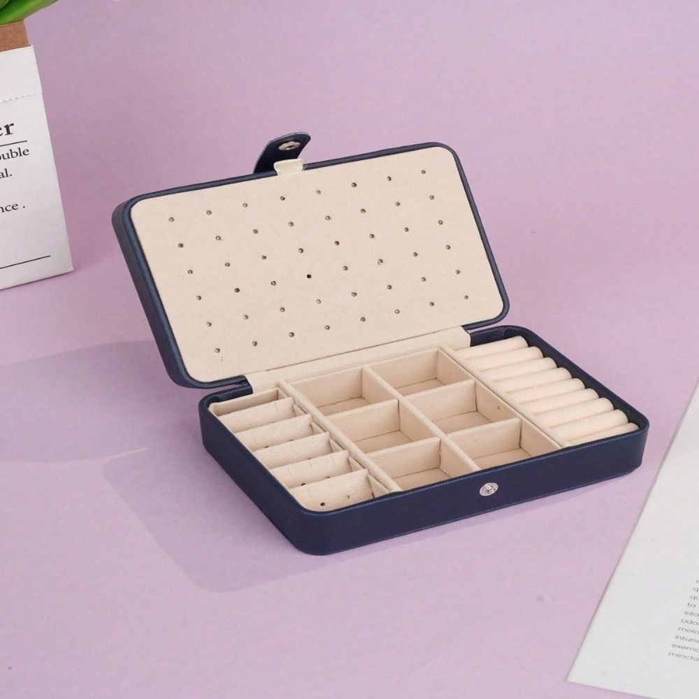 High-end Portable Jewelry Storage Box Large Capacity Double-layer Earring And Ring Jewelry Box Exquisite Display