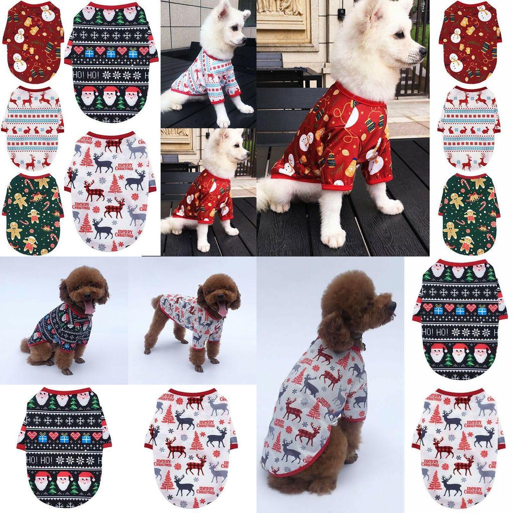 Cozy And Soft Christmas Pet Apparel T-shirt For Dogs And Cats With Delightful Holiday Design