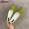 Fashion 2025 New Fashion Flock Women Flats Slip On Shoes Luxury Soft Female Shallow Footwear Square Toe Ladies Flats With Shoes