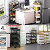 Minimalistyczny Plastikowy 4-poziomowy Wąski Wózek do Przechowywania do Organizacji Łazienki, Kuchni i Szafy
