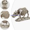 652F Artistic Resin Skeleton Hippo Decors Mystical Felines Skeleton Resin Statue, Artistic Desk Decoration for Creative Space