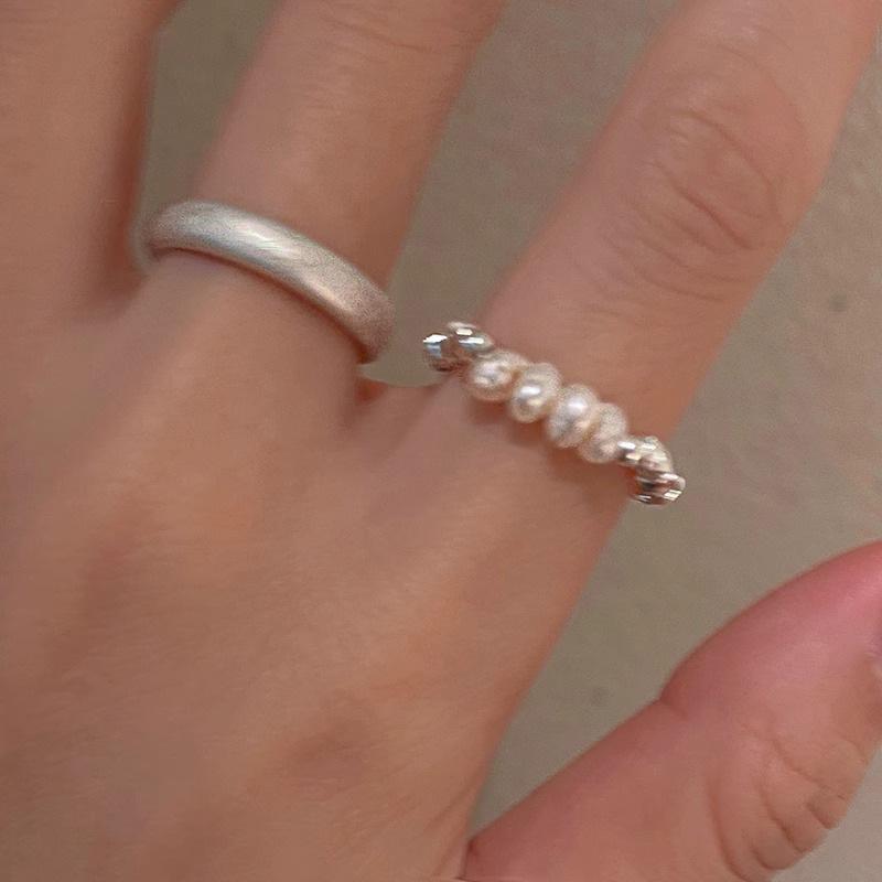 Copper Trendy Minimalist Ring With Unique Freshwater Pearls For Womens Fashion