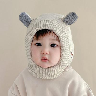 Yousheng Children Hat Winter Pet Cap Knitted High Elasticity Keep Warm Solid Color Ear Decor Toddler Boys Girls Beanie Photo Prop Headwear