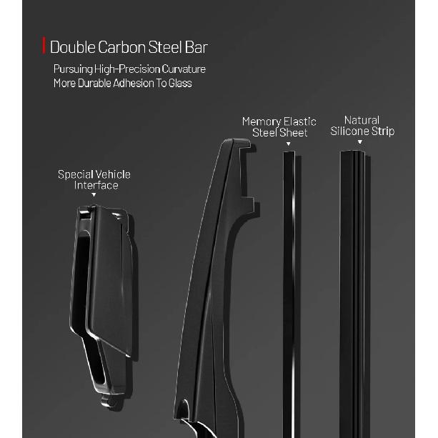 1set Front & Rear Windshield Wiper Blades Windscreen Wipers For Skoda Kodiaq 2016-2023 2017 2018 2019 2020 2021 2022 Accessories