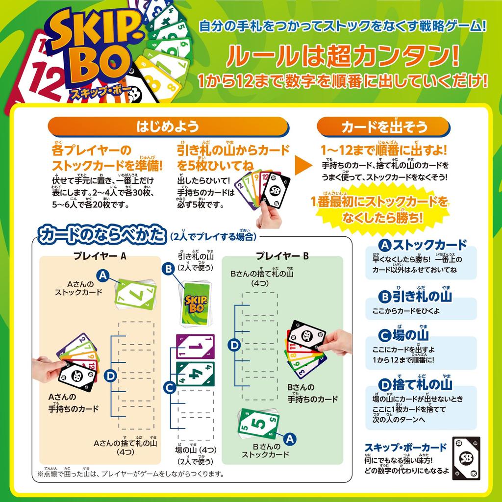 Mattel Game Skip Bow Game Party Card Game Players Ages Green JMM20 2-6 7+