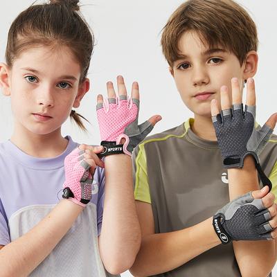 Outdoor Kinder Hängestange Handschuhe Kinder Halbfinger Radsport Handschuhe Klimmzug Anti-Rutsch Handschuhe für Jungen Mädchen 3-8J
