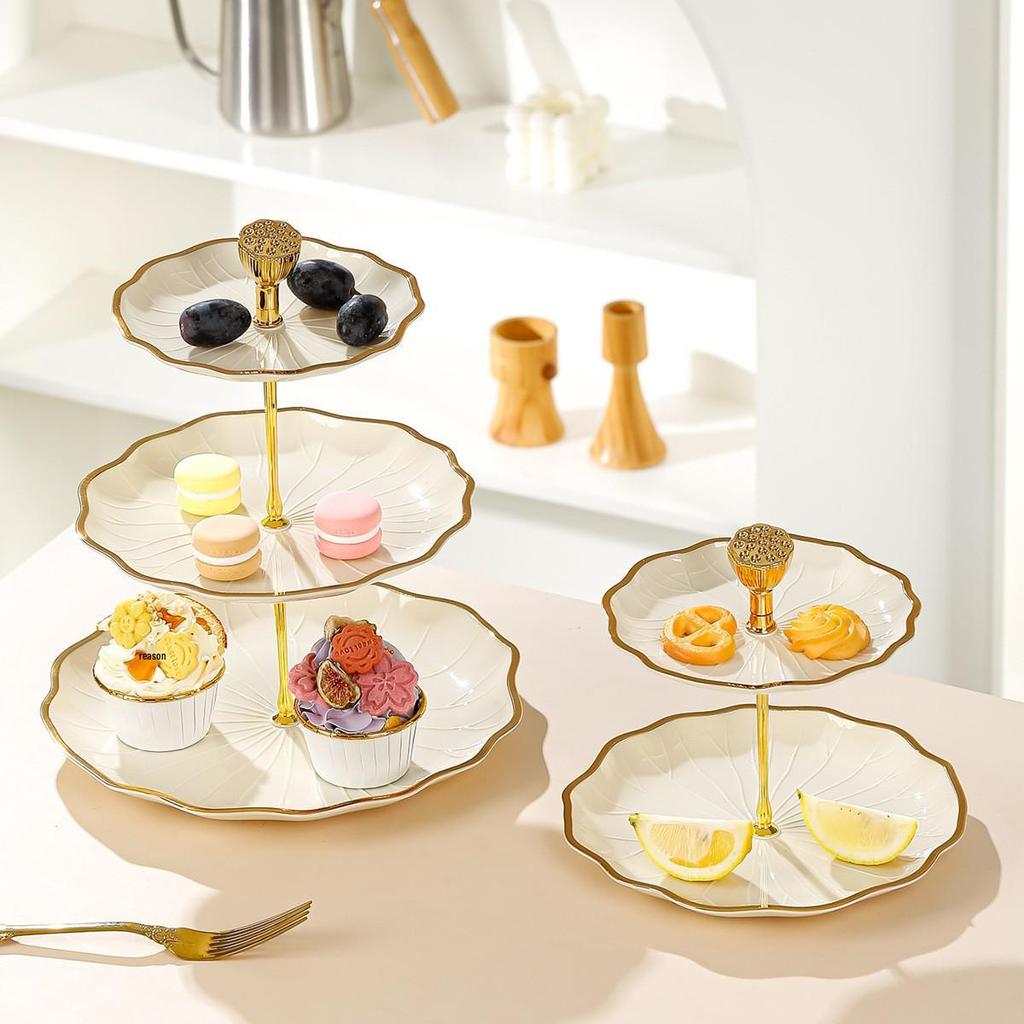 Double-Layer Skewer & Fruit Plate: Cake Stand and Pastry Tray for Afternoon Tea, Large & Small Sizes