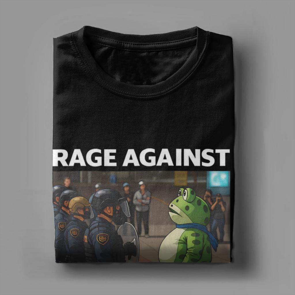 Portland Frogs  Men's T Shirt Resist Frog Novelty Tee Shirt Short Sleeve Round Neck T-Shirts Pure Cotton Printed Clothing