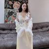 Carat Lover French Fleece-Lined Bathrobe & Camisole Long Dress - Women's Sexy Autumn/Winter Collection