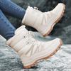 Women's Winter Snow Boots Plush Warm Cotton Shoes Wear-resistant Sports Outdoor High-top Lace-up Large-size Women's Boots