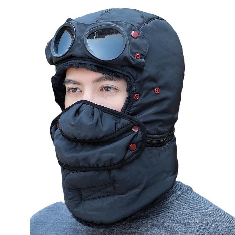 Unisex Winter Warm Fleece Lined Windproof Aviator Cap With Ear Protection Adjustable Beanie Skiing Cycling Outdoor