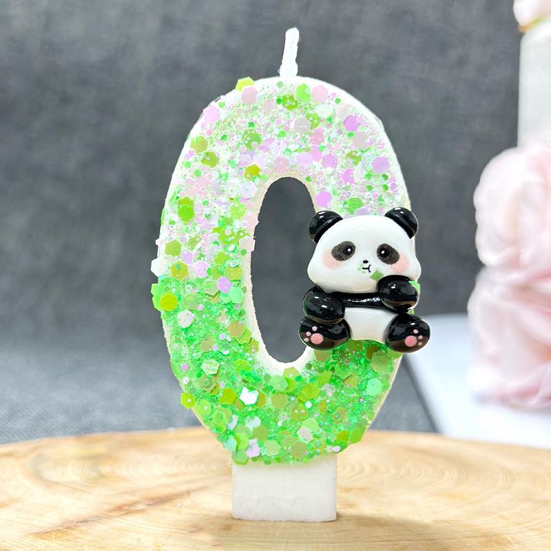 1PC Creative Digital Candles Cute Panda Birthday Cake Party Candle Party Atmosphere Candle Scene Decoration Suppliescor Number3