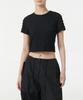 MUSINSA STANDARD WOMAN Women'S Smoked Crop T-Shirt [Black]
