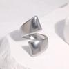 Stainless Steel Geometric Open Ring for Men Women Minimalist Glossy Thick-Line Knuckle Ring Vintage Trend Versatile Jewelry Gift